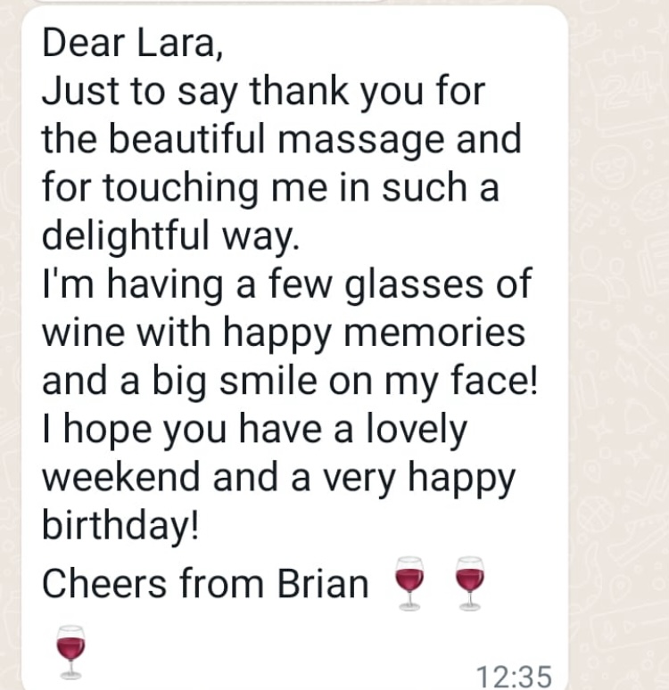Ive got this kind message after 2 hrs massage from my CLIENT x ☺️