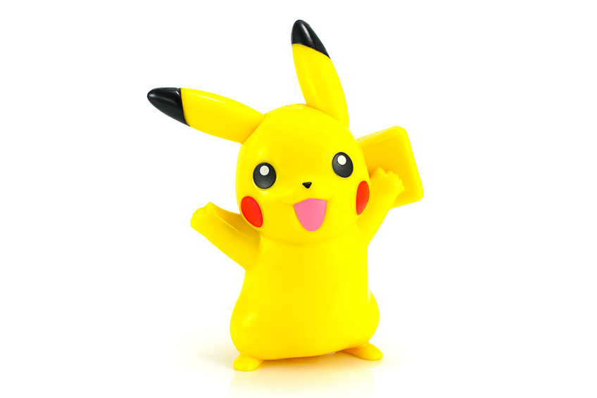 Pikachu, one of the many Pokémon you can capture in the Pokémon Go app game