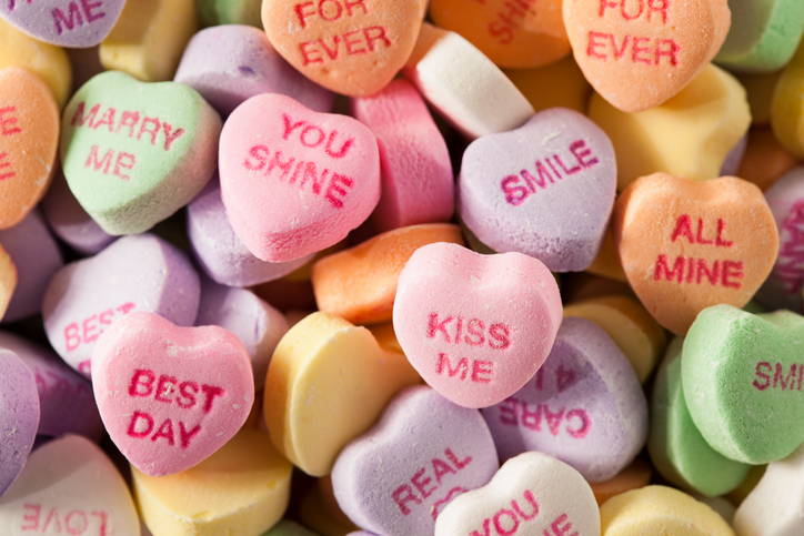 Colorful Candy Sugar Hearts for Valentine's Day
