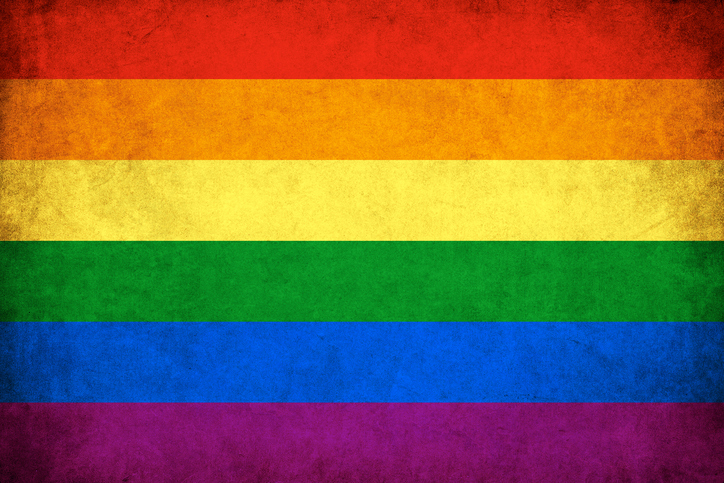 Grunge Rainbow flag background illustration of gay and lesbian